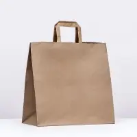 Пакет бумажный крафт, плоская ручка32&times;18&times;32 см, 90 г/м&sup2;