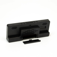 Часы настольные электронные: будильник, термометр, календарь, USB, 15х6.3 см, белые цифры