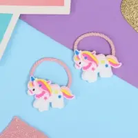 Резинка для волос "Крошка" (набор 2 шт) единорожек, белый