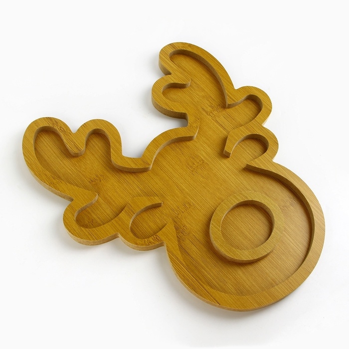 Новый год. Менажница деревянная &laquo;Зимний олень&raquo;, 27 х 30 см