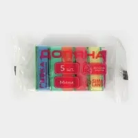 Губка для посуды с чистящим слоем Доляна &laquo;Эконом&raquo;, 7.5&times;4.5&times;2.5 см, 5 шт, мини