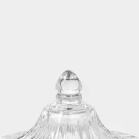 Конфетница с крышкой "Ребристая" 9х9х10 см, прозрачная