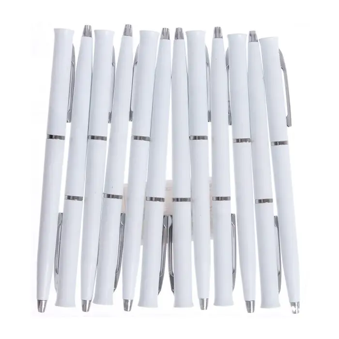 Ручка шариковая поворотная, 0.5 мм, под логотип, стержень синий, белый корпус