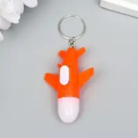 Фонарик свет на кольце "Самолет" мигает МИКС 6,3х4х2 см