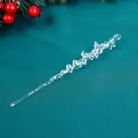 Набор ёлочных игрушек 4 шт. &laquo;Зимнее волшебство. Сосулька с капелькам&raquo; пластик, 14.5&times;1 см, прозрачный