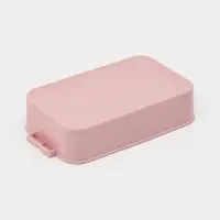 Ланч-бокс, 2 отделения, 2 яруса, с вилкой и ложкой, бутылкой 500мл,20х17х5,5 см,цвет розовый   10949