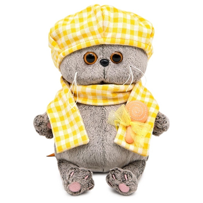 Мягкая игрушка &laquo;Кот Басик BABY в берете и шарфе в клетку&raquo;, 20 см