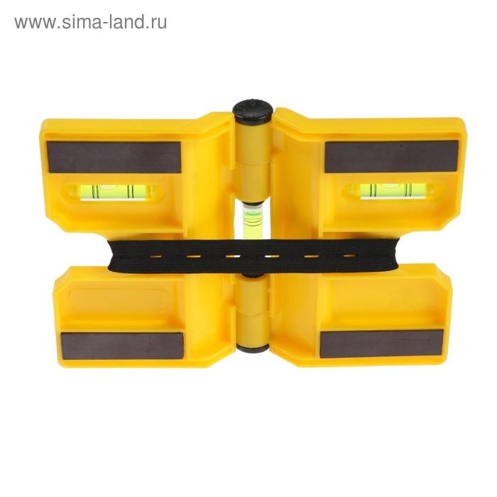 Уровень угловой магнитный ТУНДРА, складной, 3 глазка