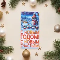 Конверт для денег &laquo;С Новым Годом! С Новым счастьем!&raquo;, 8.3&times;16.5 см