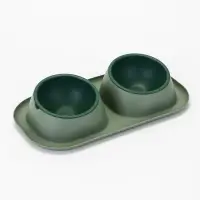 Миска для животных Дубль Мини  0,2 л , Soft-touch, изумруд