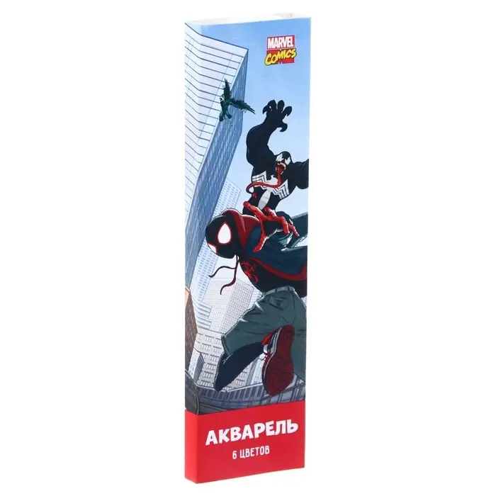 Акварель медовая &laquo;Человек-паук&raquo;, 6 цветов, в картонной коробке, без кисти