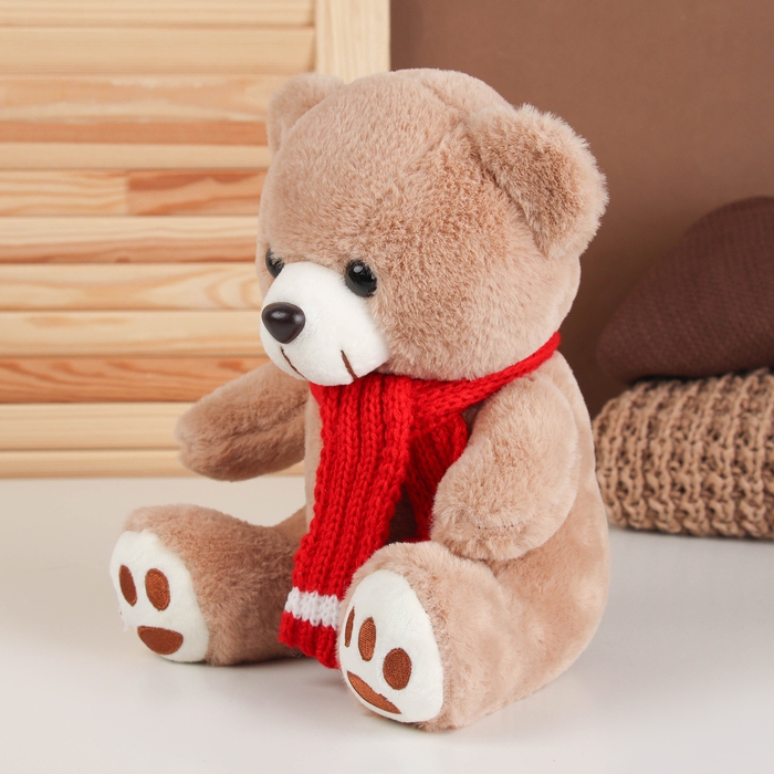 Мягкая игрушка &laquo;Мишка в шарфе&raquo;, 24 см, цвет коричневый