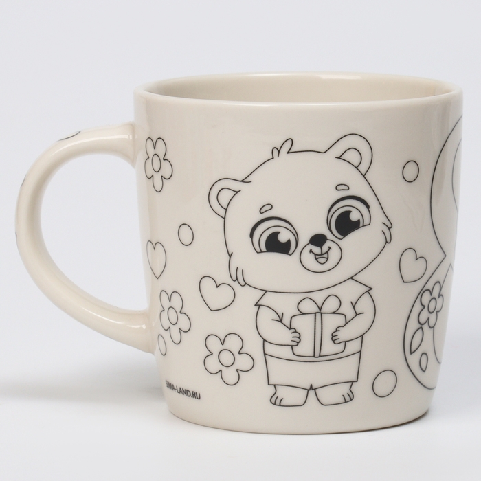 Набор кружка под раскраску &laquo;Цветочный мир&raquo;, 300 мл