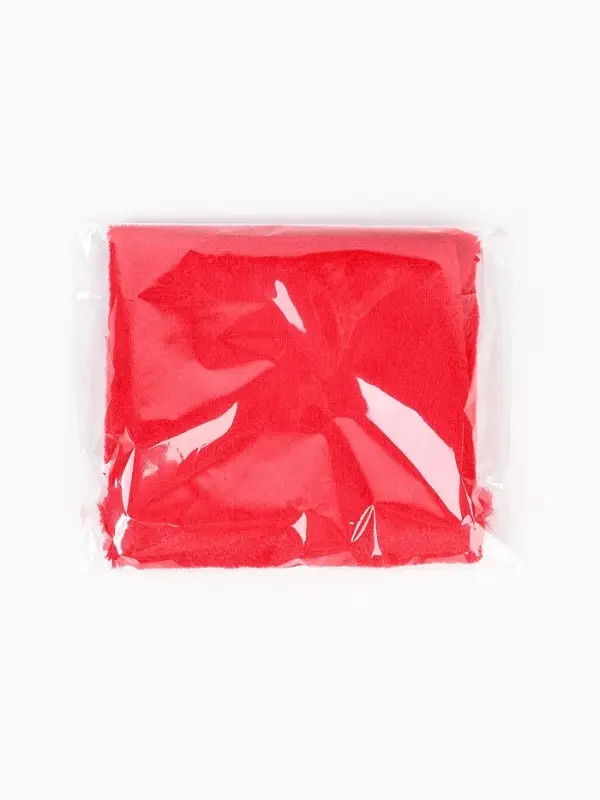 Лоскут ткани длинноворсовый на трикотажной основе, 50х50, цвет красный