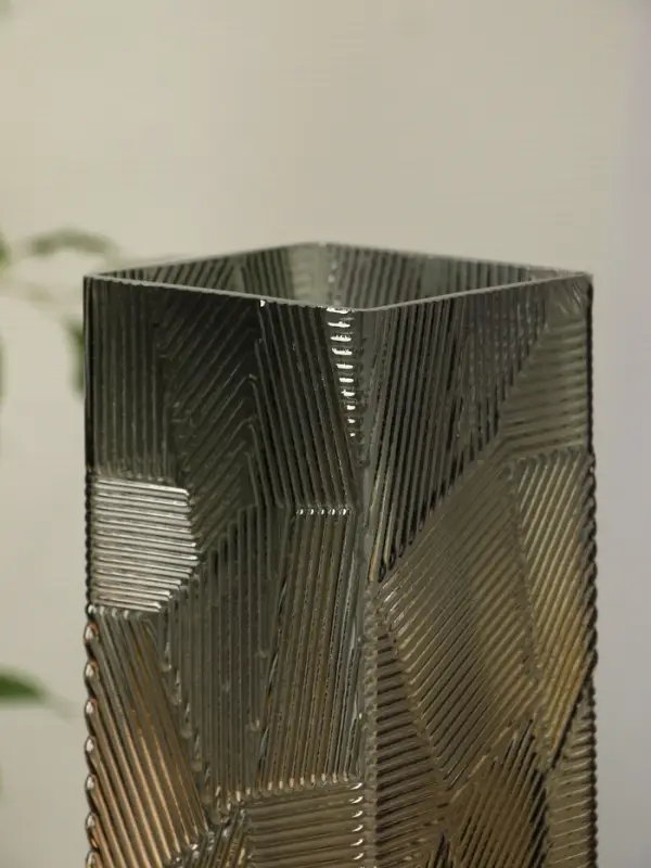 Ваза стекло настольная "Джойс" 30х10 см, серый