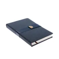 Ежедневник недатированный формат А5, с хлястиком, 128л, линия, пвх, Синий