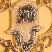 Панно "Хамса" МДФ, 40х40х1 см, цв. коричнево-белый