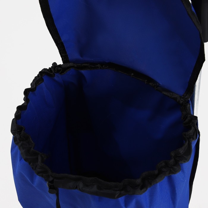 Сумка-тележка хозяйственная на шнуре, цвет васильковый