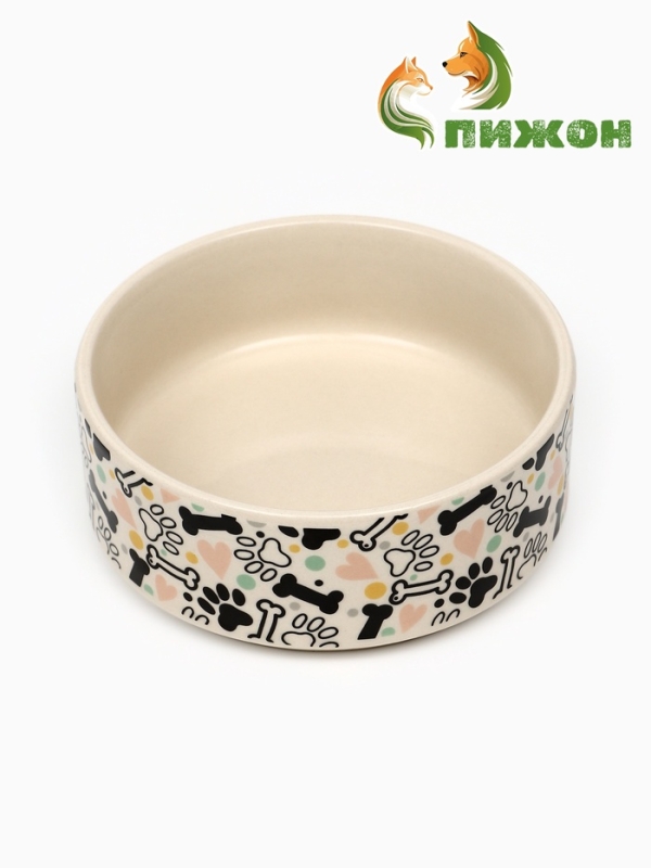 Миска керамическая "Собачья радость", 200 мл, 10,5 х 4 см