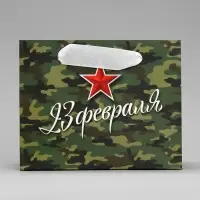 Пакет подарочный ламинированный, упаковка, &laquo;С 23 февраля&raquo;, S 15 х 12 х 5.5 см