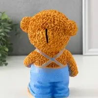 Копилка "Мишка в джинсах" коричневый, 19,5х13х11 см