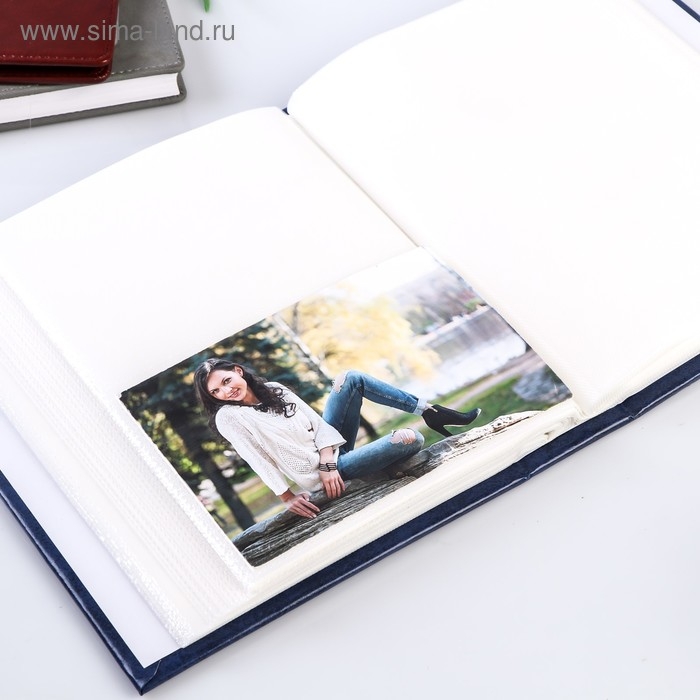 Фотоальбом на 200 фото 10х15 см "Классика" золотые линии МИКС 23,5х18,5х5,5 см