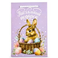 Пакет подарочный под кулич &laquo;Пасха&raquo;, заяц, 12 х 18 х 12 см