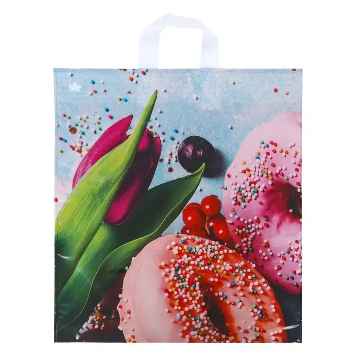 Пакет "Яркий натюрморт", полиэтиленовый с петлевой ручкой, 44х40 см, 70 мкм