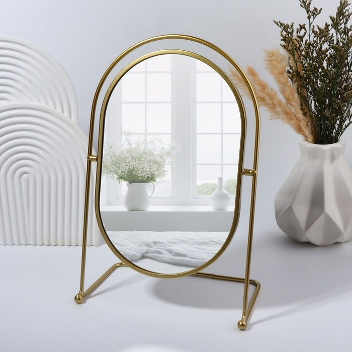 Зеркало настольное &laquo;Богема&raquo;, зеркальная поверхность 17,5 &times; 26,5 см, цвет золотой