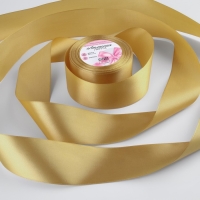 Лента атласная, 50 мм &times; 23 &plusmn; 1 м, цвет золотисто-бежевый №186
