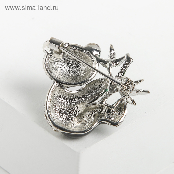 Брошь &laquo;Панда&raquo; с бамбуком, цветная в серебре