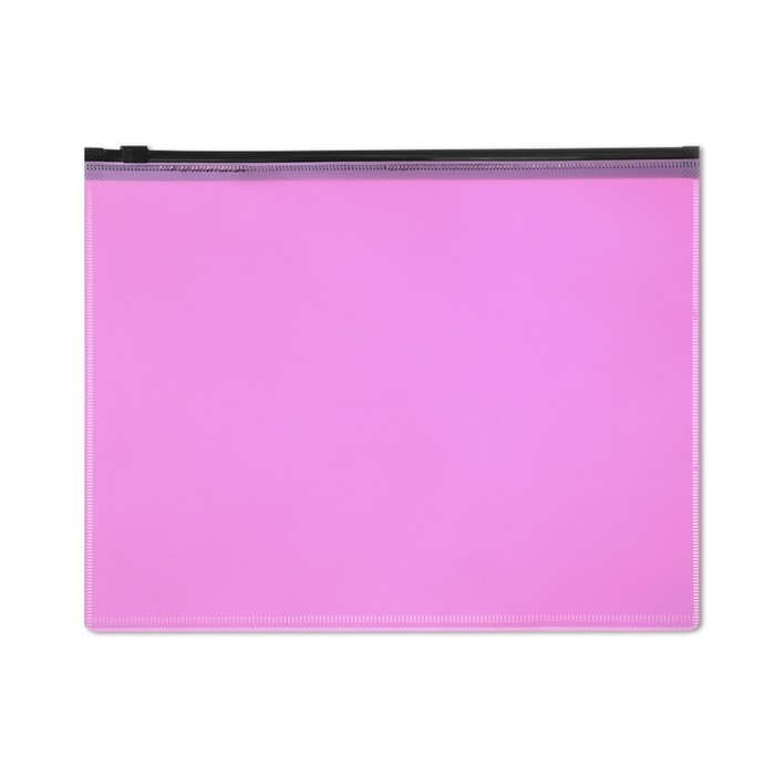 Набор папок-конверт на ZIP-молнии А4, 150 мкм, Calligrata Neon, c черной молнией, неон, 4 штуки, микс