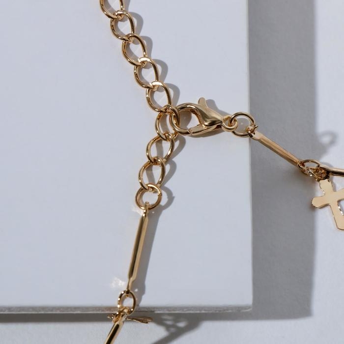 Чокер &laquo;Металлика&raquo; крестики, цвет золото, L=30 см