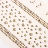 Наклейка пластик стразы "Квадратная дорога" золото 22,5х11,5 см