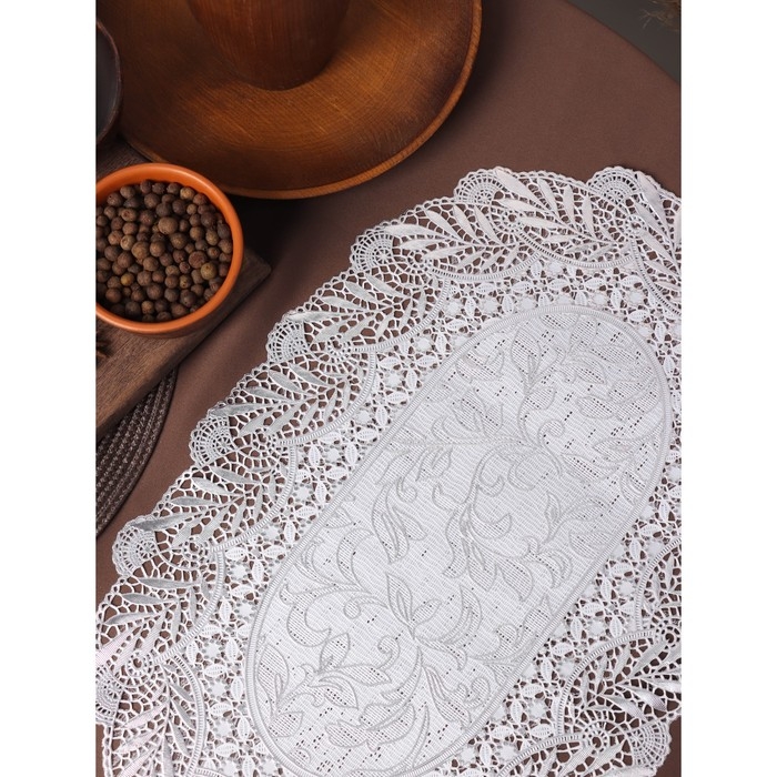 Салфетки сервировочные на стол Доляна &laquo;Подсолнухи&raquo;, 46&times;30 см, 4 шт, ПВХ, цвет серебряный