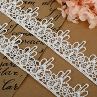 Кружево гипюровое, 35 мм &times; 9 &plusmn; 0,5 м, цвет белый