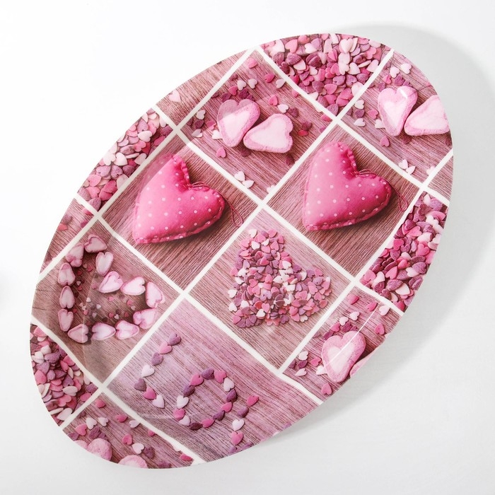 Поднос овальный Доляна &laquo;Макаруны&raquo;, 37&times;24&times;3 см, цвет МИКС