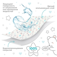 Пеленка детская Крошка Я, 70х100 см (серая окантовка)