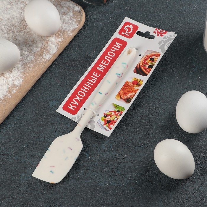 Лопатка Доляна &laquo;Конфетти&raquo;, силикон, 20,5 см, цвет белый