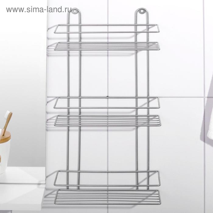 Полка прямоугольная 3-х ярусная, 26,5&times;10,5&times;50 см, цвет хром