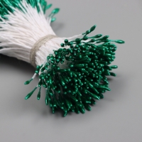 Тычинки для искусственных цветов глянец "Рисинки" тёмно-зелёный набор 360 шт длина 6 см