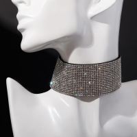 Чокер &laquo;Грация искры&raquo; широкий, цвет черно-серебряный, L=31 см