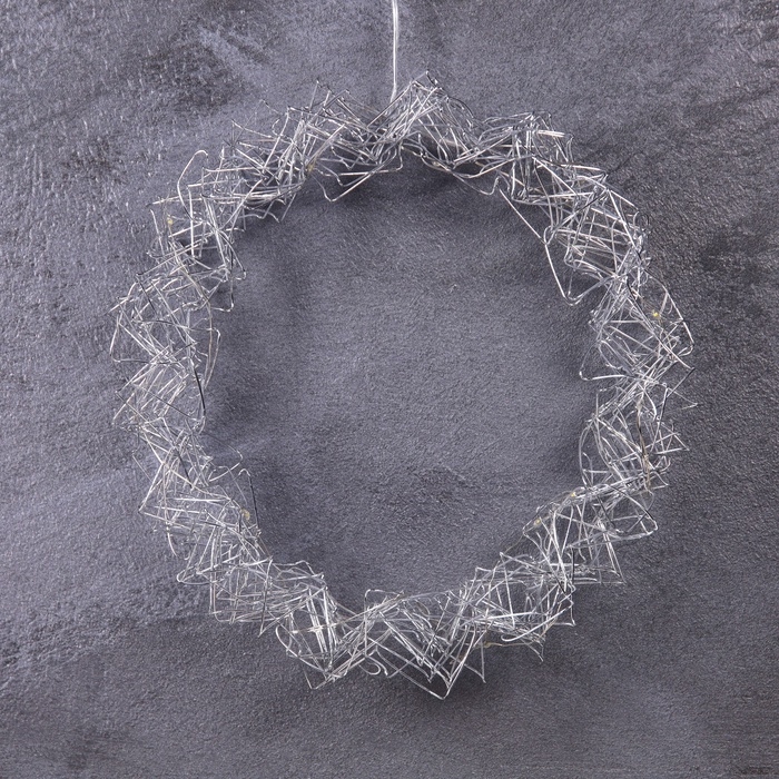 Светодиодная фигура &laquo;Венок&raquo; 25х25х6 см, 15 LED, батарейки AAx2 (не в комплекте), свечение теплое белое
