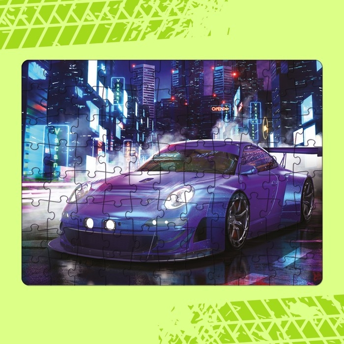 Пазлы светящиеся &laquo;Ночной гонщик&raquo;, 88 деталей