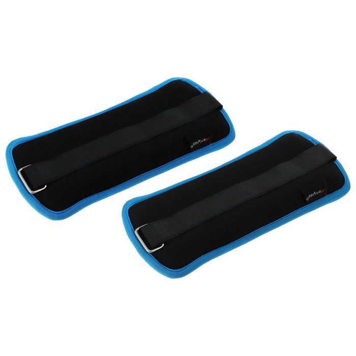 Утяжелители неопреновые ONLYTOP, 2 шт. х 0,5 кг, цвет чёрный/голубой