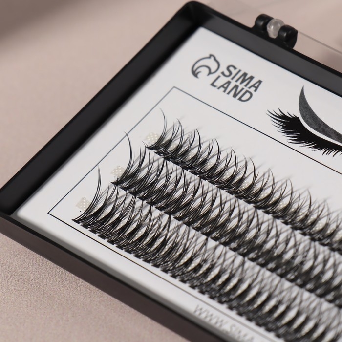 Набор накладных ресниц &laquo;Ласточкин хвост&raquo;, пучки, 10, 12, 14 мм, толщина 0,1 мм, изгиб D, 12 D