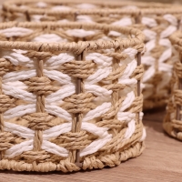 Набор плетёных корзин, 3 шт, 23х19х15 см