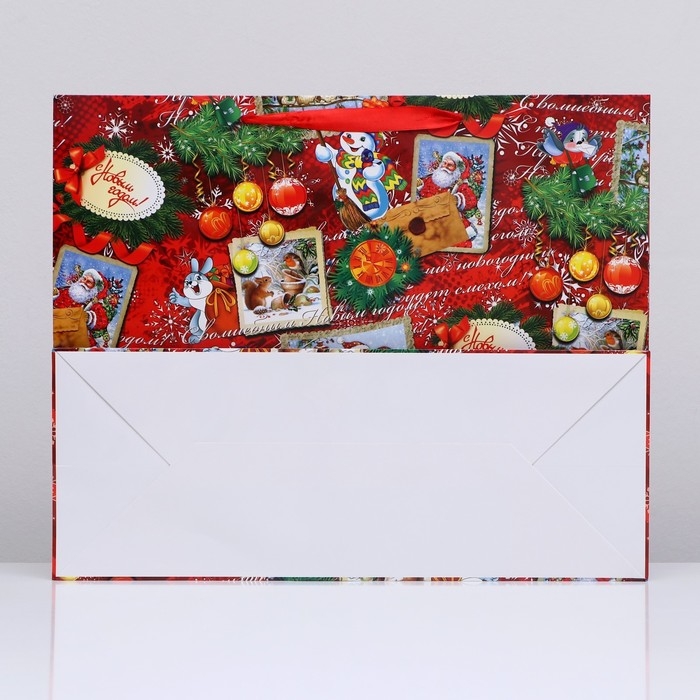 Новый год. Пакет ламинированный горизонтальный "Открытки",49 х 40 х 19 см.