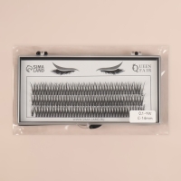 Набор накладных ресниц &laquo;Ласточкин хвост&raquo;, пучки, 14 мм, толщина 0,1 мм, изгиб С, 12 D