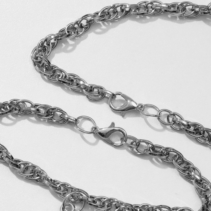 Браслеты &laquo;Неразлучники&raquo; он и она, цвет чернёное серебро, L=17 см